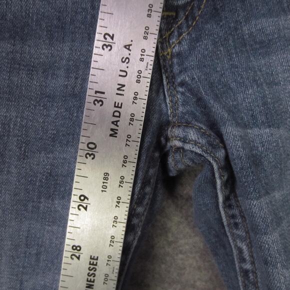 Levis 524 Too Superlow Jeans Womens 0 Medium Blue Distressed Low Rise Stretch - Picture 4 of 9